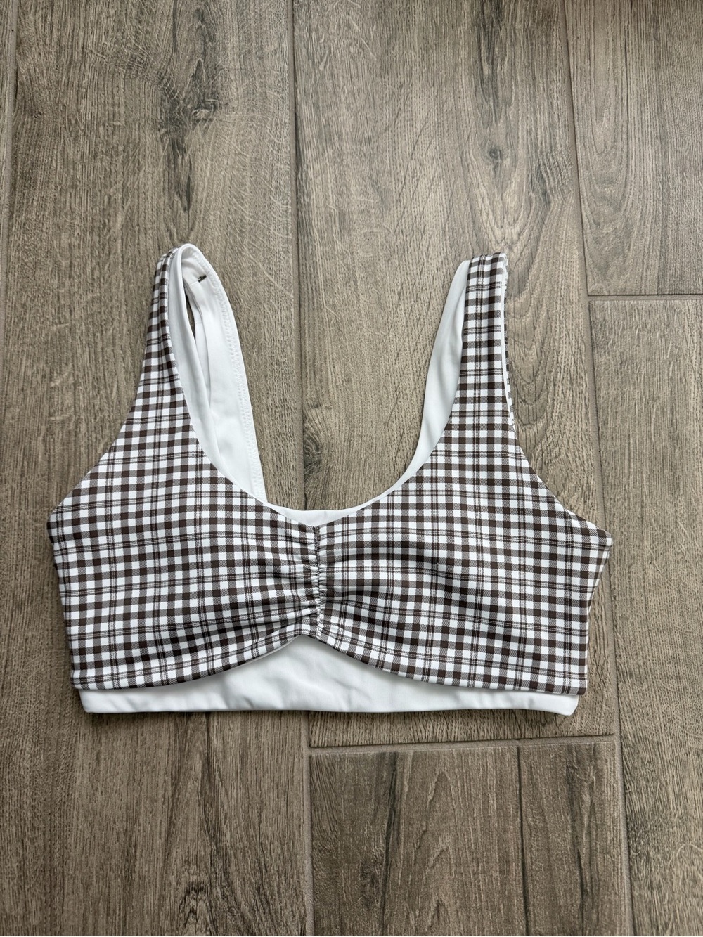 Abercrombie & Fitch YPB Gingham sports bra